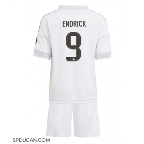 Dječji Nogometni Dres Real Madrid Endrick #9 Domaci 2025-26 Kratak Rukav (+ Kratke hlače)